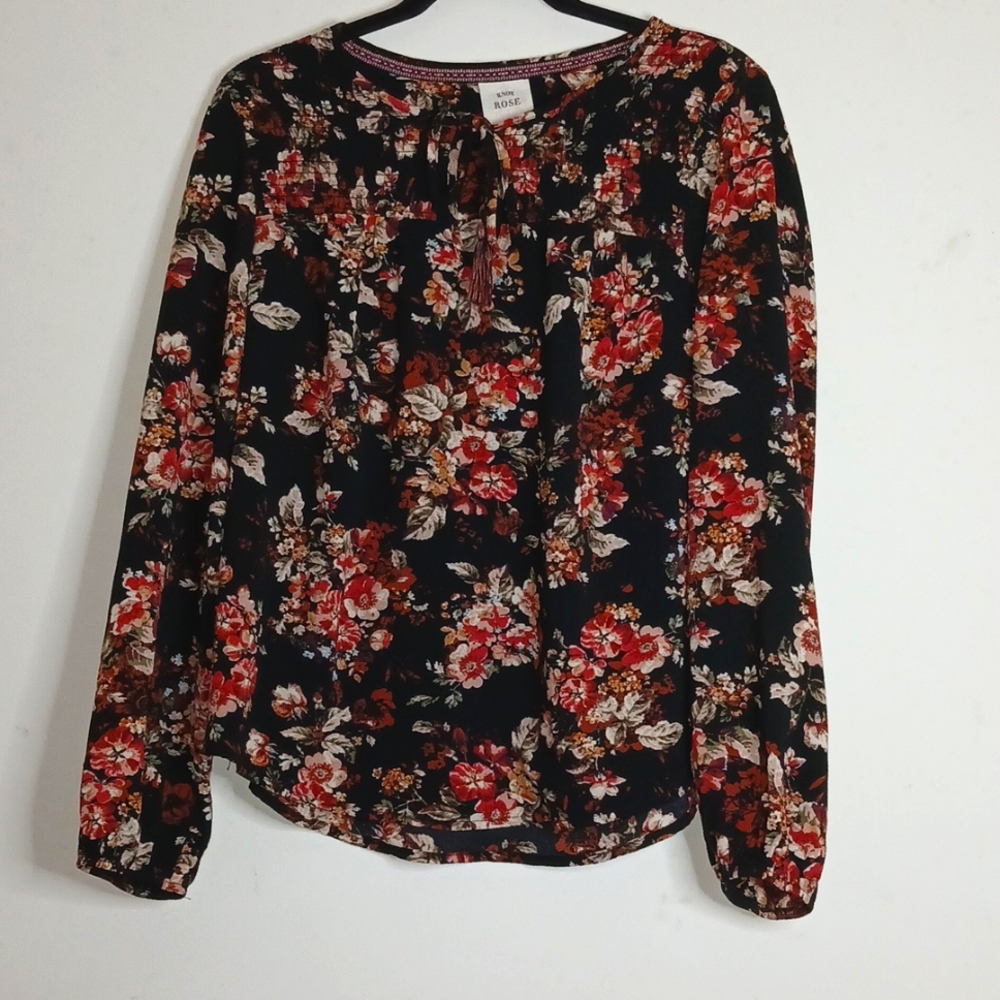 Knox Rose‎ Boho Floral Medium Blouse